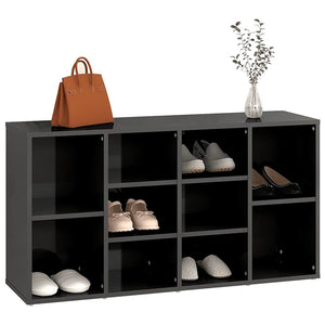 Hochglanz Schuhbank Grau 103 cm