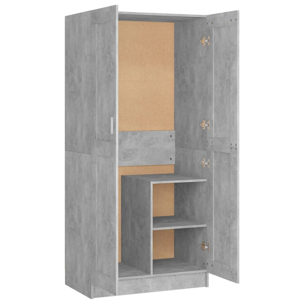 Kleiderschrank Betongrau 180 cm Hoch
