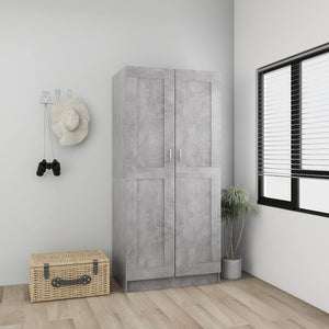 Kleiderschrank Betongrau 180 cm Hoch