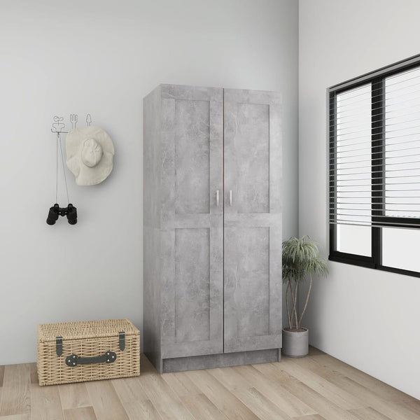 Kleiderschrank Betongrau 180 cm Hoch
