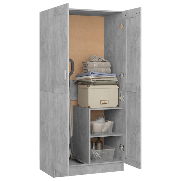 Kleiderschrank Betongrau 180 cm Hoch
