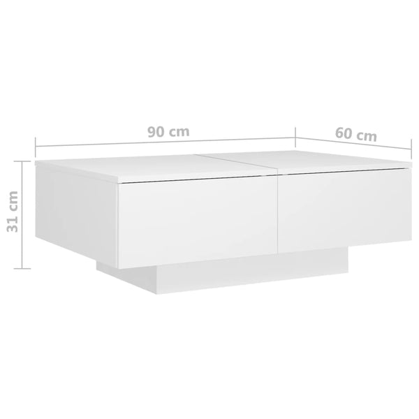 Weißer Couchtisch 90x60 cm