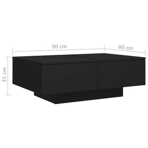 Schwarzer Couchtisch 90x60 cm