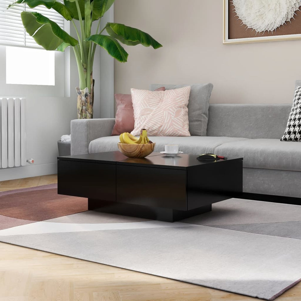 vidaXL Coffee Table Black 90x60x31 cm Engineered Wood