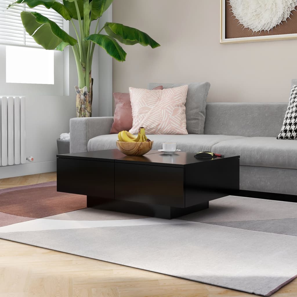 Schwarzer Couchtisch 90x60 cm