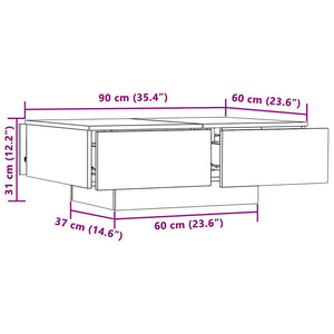 Sonoma Eiche Couchtisch 90x60 cm