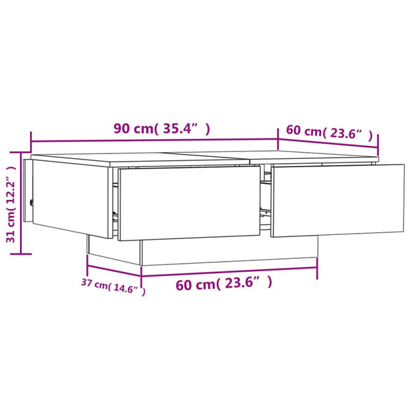 Betongrauer Couchtisch 90x60 cm