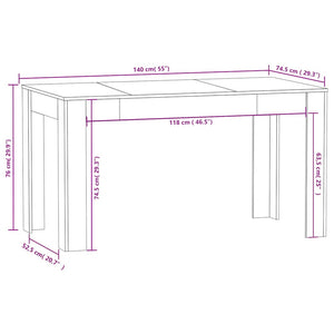 Esstisch Betongrau 140 cm