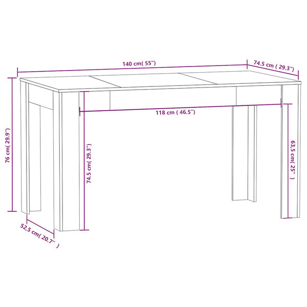 Esstisch Betongrau 140 cm