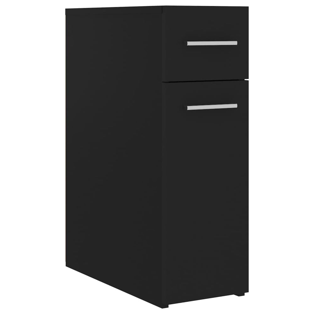 Schwarzer Apothekerschrank, 60 cm