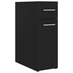 Schwarzer Apothekerschrank, 60 cm