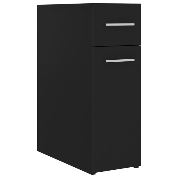 Schwarzer Apothekerschrank, 60 cm