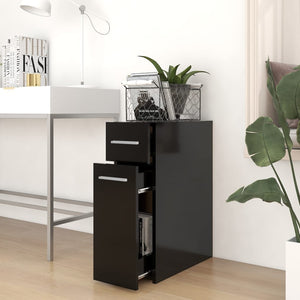 Schwarzer Apothekerschrank, 60 cm