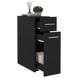 Schwarzer Apothekerschrank, 60 cm