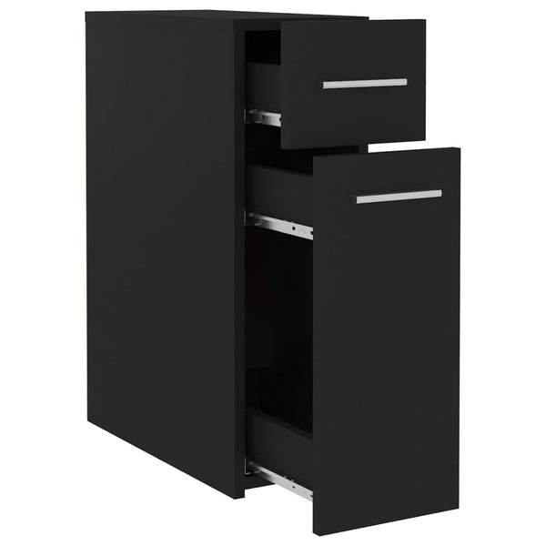 Schwarzer Apothekerschrank, 60 cm
