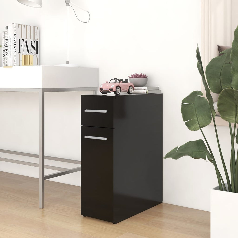 Schwarzer Apothekerschrank, 60 cm