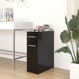 Schwarzer Apothekerschrank, 60 cm