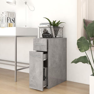 Betongrauer Apothekerschrank, 20x60 cm