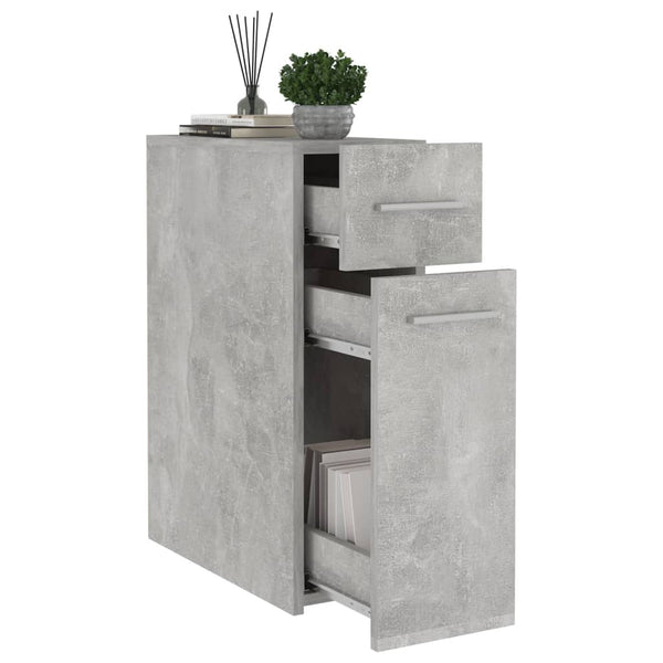 Betongrauer Apothekerschrank, 20x60 cm