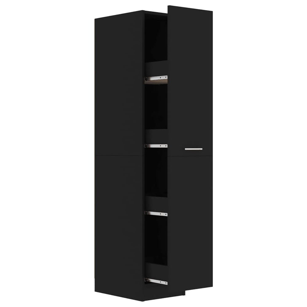 Schwarzer Apothekerschrank 30x42,5x150 cm