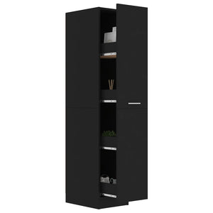 Schwarzer Apothekerschrank 30x42,5x150 cm