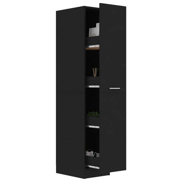 Schwarzer Apothekerschrank 30x42,5x150 cm