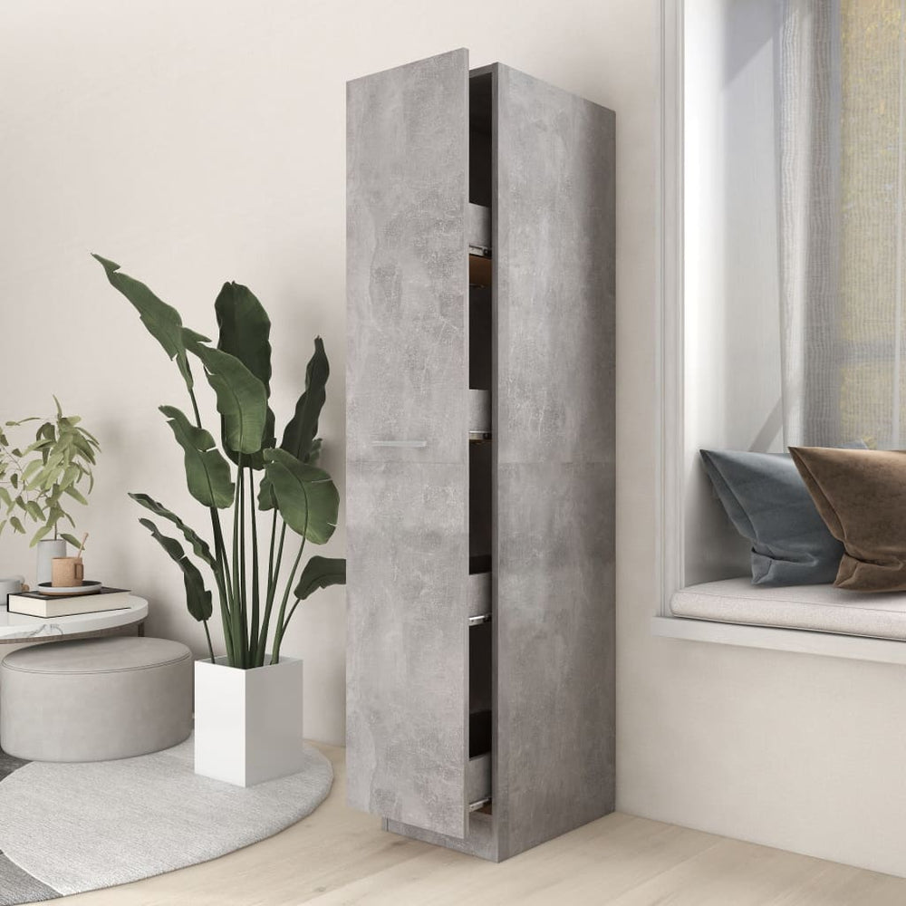 Betongrauer Apothekerschrank, 150 cm