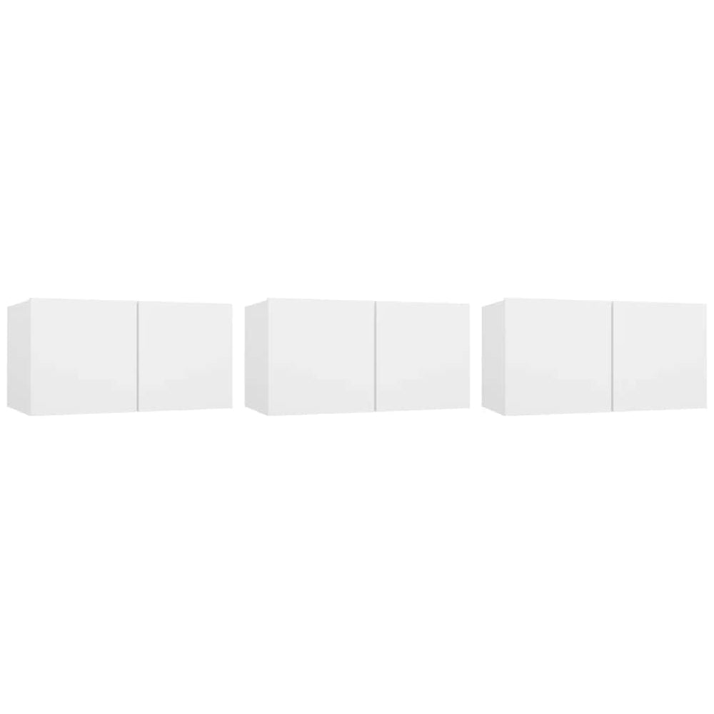 vidaXL Meubles TV muraux 3 pcs Blanc 60x30x30 cm