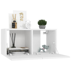 Weiße TV-Hängeschränke, 3er Set