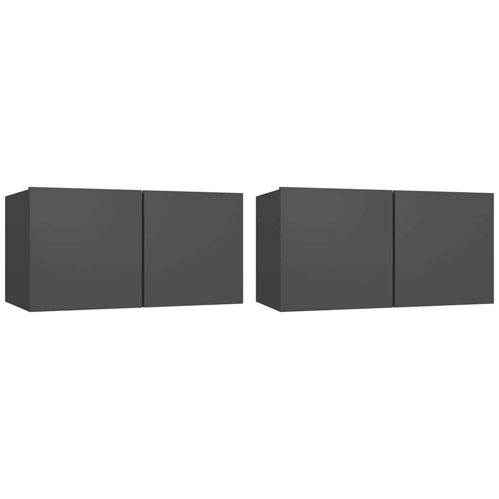 vidaXL Meubles TV suspendus 2 pcs Gris 60x30x30 cm