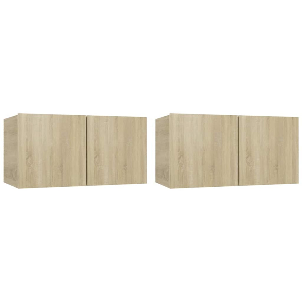 vidaXL Meubles TV suspendus 2 pcs Chêne Sonoma 60x30x30 cm