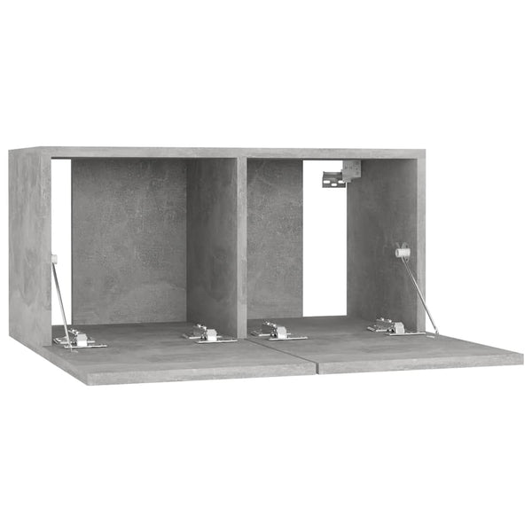 TV-Hängeschränke, 3er Set, Betongrau, 60 cm