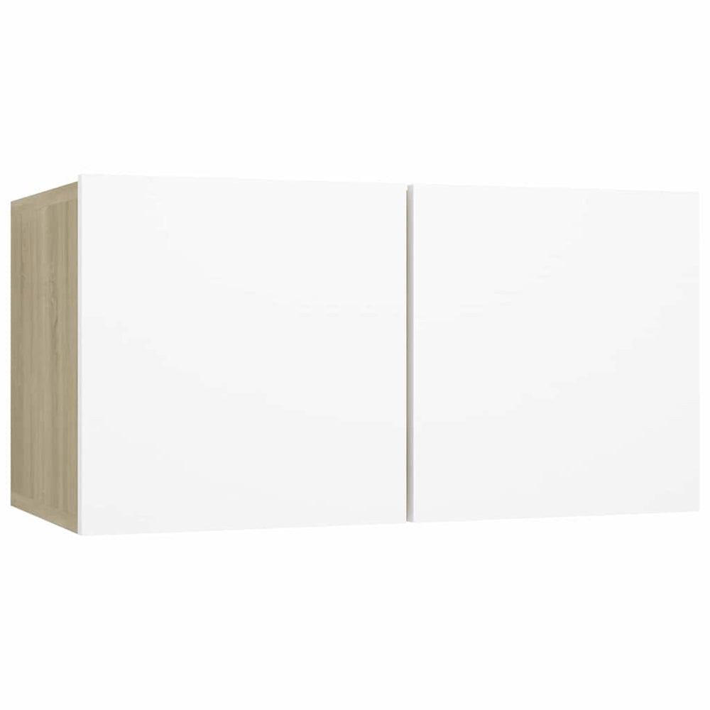 TV-Hängeschrank, Weiß & Sonoma-Eiche, 60 cm