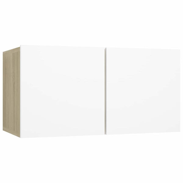 TV-Hängeschrank, Weiß & Sonoma-Eiche, 60 cm