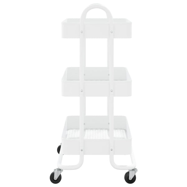 Weißer 3-Etagen-Stahlwagen 43x34x79 cm