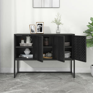 Schwarzes Stahl Sideboard 105 cm