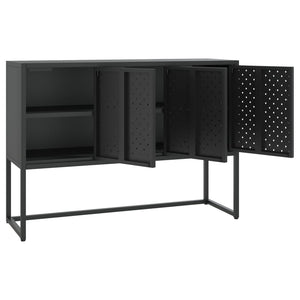 Schwarzes Stahl Sideboard 105 cm