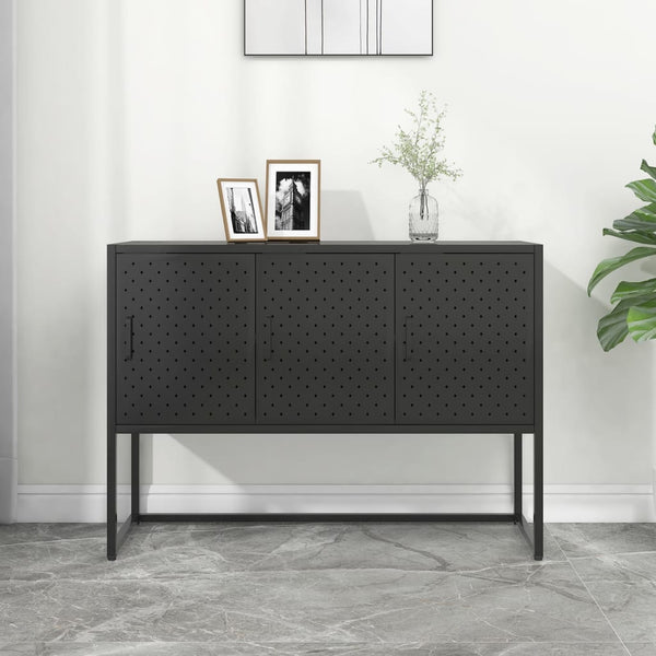 Schwarzes Stahl Sideboard 105 cm