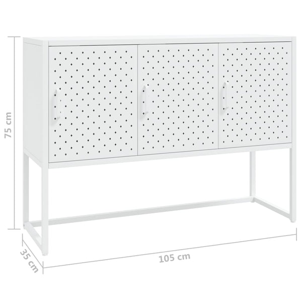Weißes Stahl Sideboard 105 cm