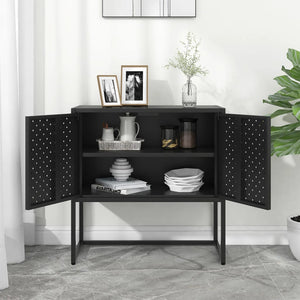 Schwarzes Stahl Sideboard 75 cm
