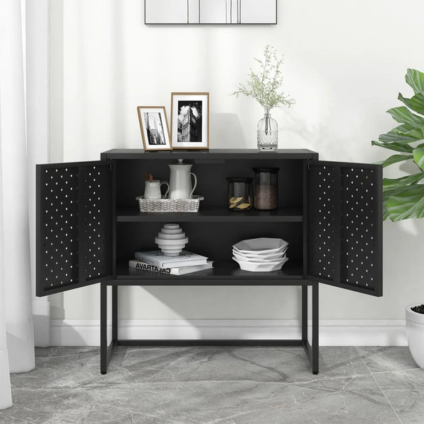 Schwarzes Stahl Sideboard 75 cm