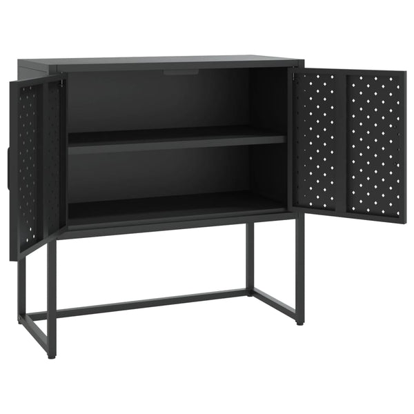 Schwarzes Stahl Sideboard 75 cm
