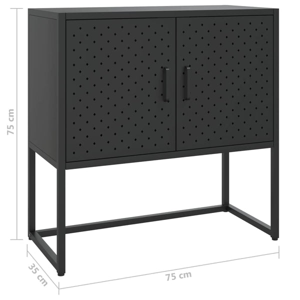 Schwarzes Stahl Sideboard 75 cm