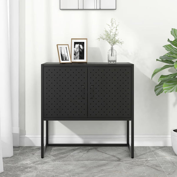 Schwarzes Stahl Sideboard 75 cm