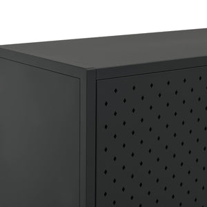 Highboard Schwarz Stahl 80x35x135 cm