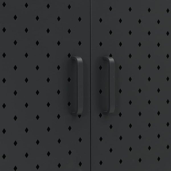Highboard Schwarz Stahl 80x35x135 cm