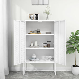Weißes Highboard 80 cm Stahl
