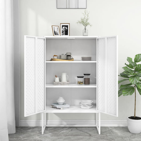 Weißes Highboard 80 cm Stahl