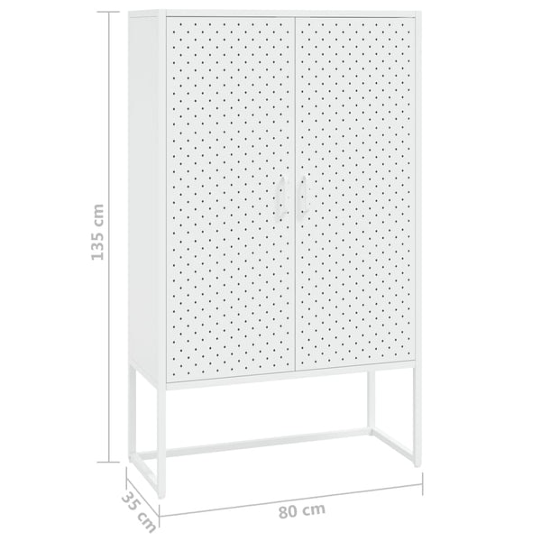 Weißes Highboard 80 cm Stahl