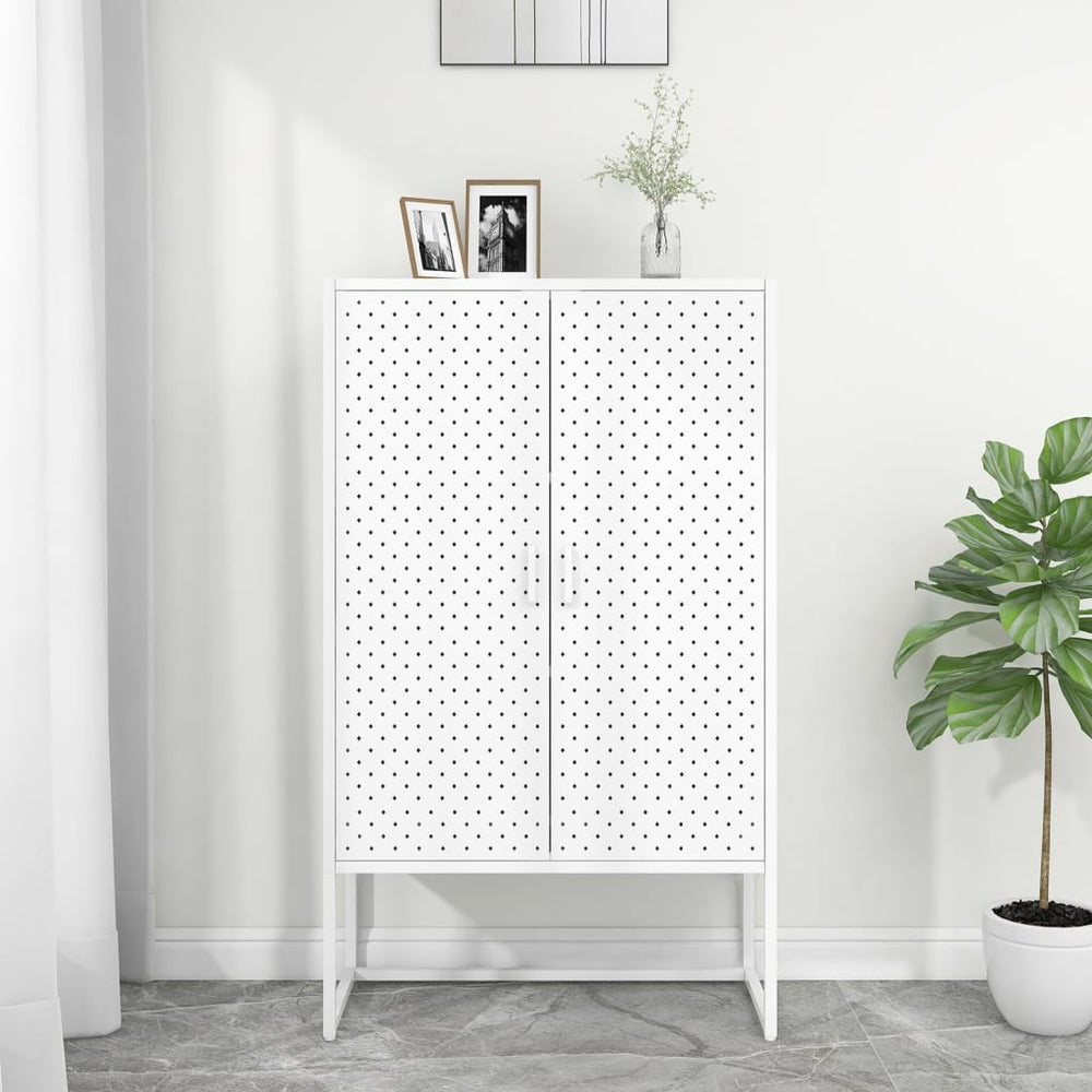 Weißes Highboard 80 cm Stahl